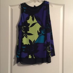 Worthington Tropical Flower Sleeveless Blouse